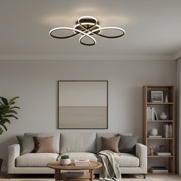 Стельова LED люстра з пультом 102W переплетені акрилові розсіювачі 3000-6500K чорного кольору Svet SY-16125/1A1T BK SY-16125/1A1T BK фото