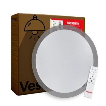 Стельовий LED світильник 60W з пультом Vestum з розсіювачем зоряне небо 3000К-6500К IP40 SATURN VS-91013 фото
