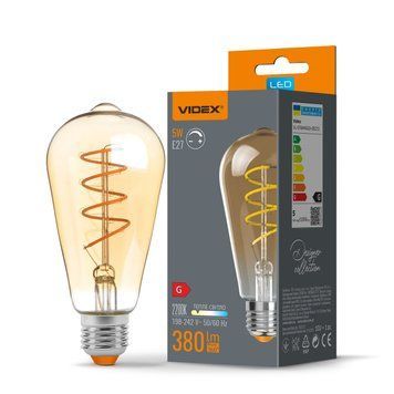 Світлодіодна філаментна лампа 5W VIDEX E27 ST64 димована 2200K тепле світло VL-ST64FASD-05272 VL-ST64FASD-05272 фото