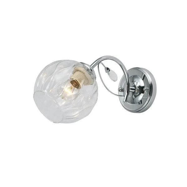Бра настенное Valeso со стеклянным плафоном под лампу Е27 хром IP20 G 07468/1W Chrome SP000045593 фото