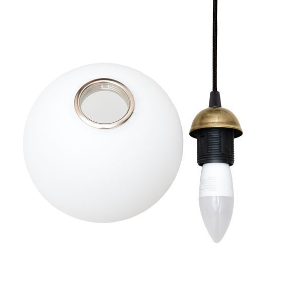 Світильник підвісний MSK Electric Luna зі скляним плафоном куля під лампу Е27 PL 2026 BK 622660 фото