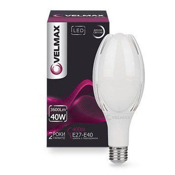 Світлодіодна лампа 30W з пелюстками VELMAX Е27/Е40 6500K 2700Lm біла IP20 V-M96 21-90-53 фото
