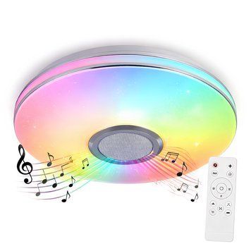 Стельовий світлодіодний RGB світильник 48W+5W з Bluetooth-динаміком і пультом 3000-6500K білий VALESO LY365-400 WH SP000051962 фото