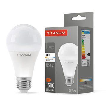 Світлодіодна лампа 15W TITANUM E27 форма груша A65 1500Lm 4100K нейтральне світло TLA6515274 TLA6515274 фото