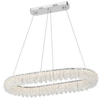 Підвісна LED люстра 120W VALESO з овальним кришталевим кільцем 3000&ndash;6000K хром 33038/800&times;380 SP000053849 фото