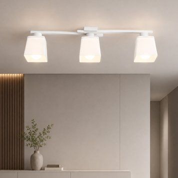 Люстра стельова на три плафони MSK Electric Dublin під лампи Е27 біла NL 16610-3 WH 622757 фото