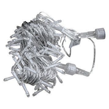 Вуличний LED подовжувач для гірлянди VELMAX 10м 100LED з холодним світлом 7500К прозорий IP65 21-54-28 21-54-08 фото