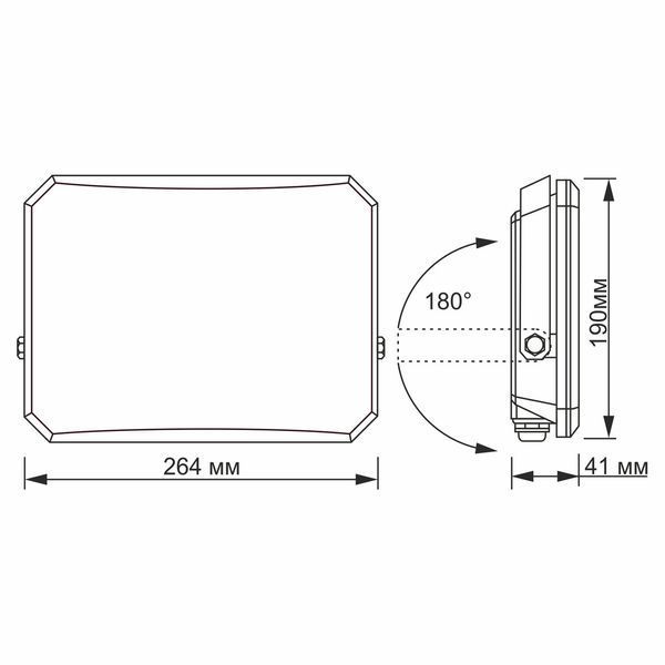 LED прожектор 100W VIDEX с корпусом из поликарбоната 9500Lm 5000K безрамочный черный IP65 VLE-F3-1005B VLE-F3-1005B фото