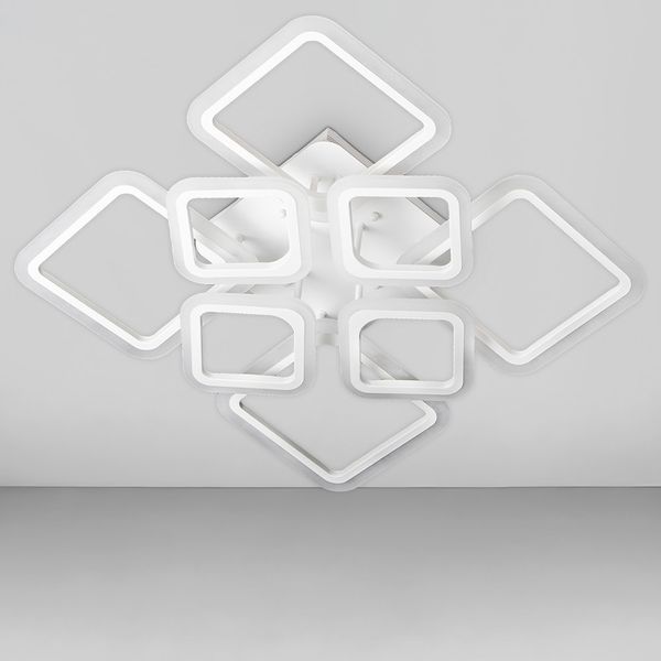 Стельова LED люстра з пультом 192W корпус білого кольору 3000-6000 К SL-5331/4+4 WT DIMMER Svet SL-5331/4+4 WT фото