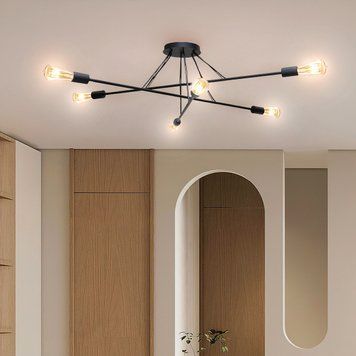 Люстра підвісна MSK Electric Asket на шість ламп Е27 NL 10320-6 BK чорна 619548 фото