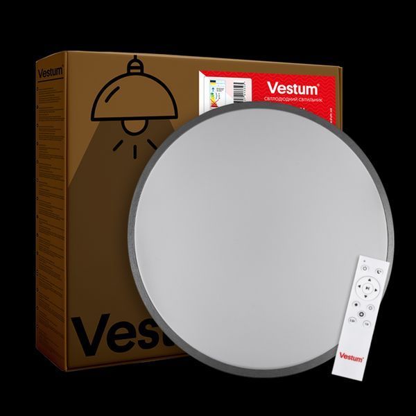 Стельовий LED світильник 60W з пультом Vestum зі сріблястим покриттям 3000К-6500К 395*60мм IP40 RING VS-91055 фото