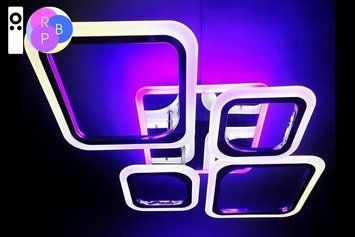 Стельова LED люстра 96+20W з підсвіткою RGB і пультом керування 3000-6000 К SL-5331/2+2 CR+RGB DIMMER Svet SY-5331/2+2 CR+RGB фото