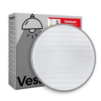 Стельовий LED світильник 36W Vestum з ефектом зоряне небо 4000К вологозахищений білий/срібло IP44 GRILL VS-80039 фото