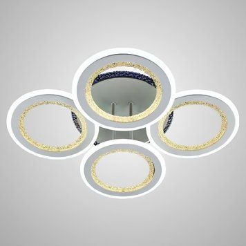 Потолочная акриловая LED люстра с пультом 160W+8W RGB подсветка 3000-6500К белая INTEREES IS 3248-2+2C RGB WH IS 3248-2+2C RGB WH фото