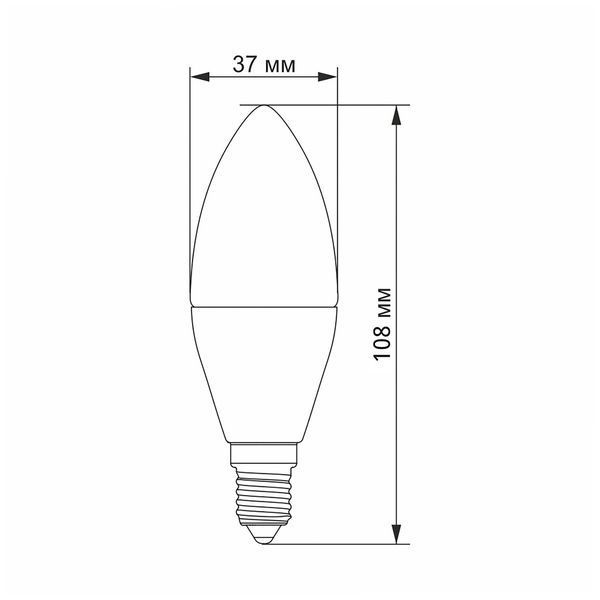 Світлодіодна лампа 4.9W VIDEX E14 форма свічка C37 806Lm 4100K нейтральне світло VL-C37h-49144 VL-C37h-49144 фото
