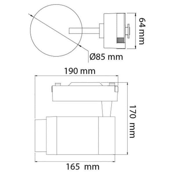 Светильник трековый 30W Horoz Electric MONACO-30 4200К c фокусировкой черный IP20 018-019-0030-020 фото