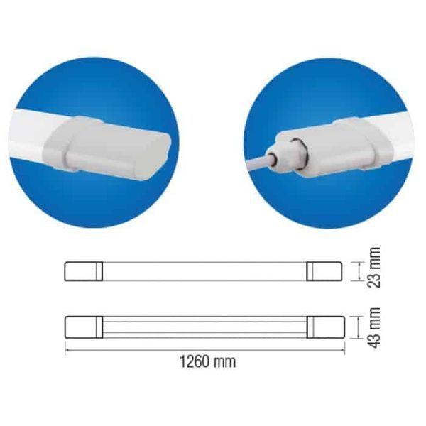 Светильник влагозащищенный 36W Horoz Electric LED IRMAK-36 6400K IP65 059-004-0036-010 фото