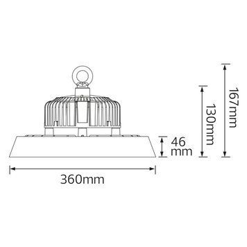 Светильник подвесной 200W промышленный Horoz Electric LED HERKUL-200 влагозащищенный 6400K IP65 063-009-0200-010 фото
