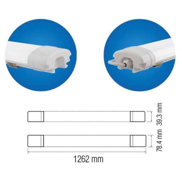 Світильник вологозахищений 36W 120см Horoz Electric "NEHIR-36" IP65 6400K 059-003-0036-010 фото