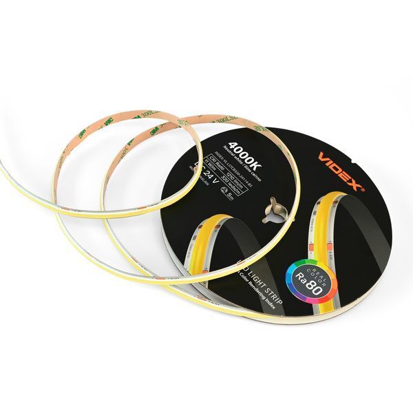 Світлодіодна COB стрічка 11W/м VIDEX 24V з нейтральним світлом 4000K 5м 320LED/м IP20 VL-LSTCB320-24114-B5 VL-LSTCB320-24114-B5 фото