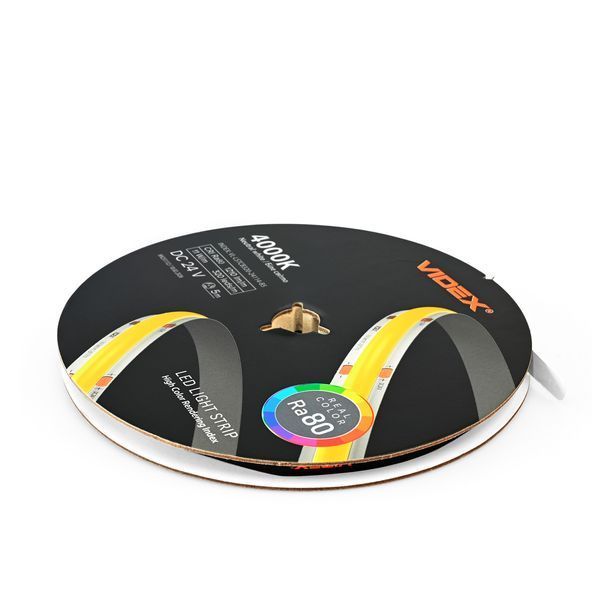 Світлодіодна COB стрічка 11W/м VIDEX 24V з нейтральним світлом 4000K 5м 320LED/м IP20 VL-LSTCB320-24114-B5 VL-LSTCB320-24114-B5 фото