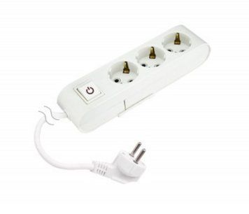 Подовжувач на 3 розетки Horoz Electric ДЕКО&nbsp;3 метри із заземленням та кнопкою білий IP20 210-003-302 фото
