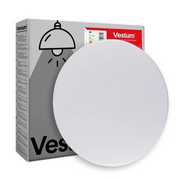Стельовий LED світильник 20W Vestum круглої форми 4000К 325*55мм білий IP40 SIMPLE VS-90064 фото