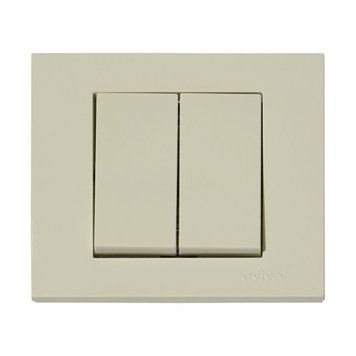 Вимикач двоклавішний Ovivo Electric пластиковий корпус 10А 250V кремовий IP20 GRANO 400-020200-202 фото