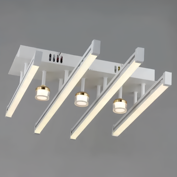 Стельова LED люстра 46W Sirius з металевим кріпленням 3000K/6500K біла/хром IP20 B YH1311/4+3 WT+CH SP000045203 фото