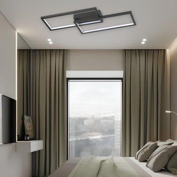 Стельова LED люстра 80W з пультом д/у Valeso на два розсіювачі 3000-6500К чорна IP20 G 2931/1 SP000045653 фото