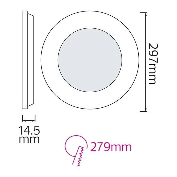 Светильник врезной 24W LED Horoz Electric SLIM-24 6400K круглый IP20 056-003-0024-040 фото