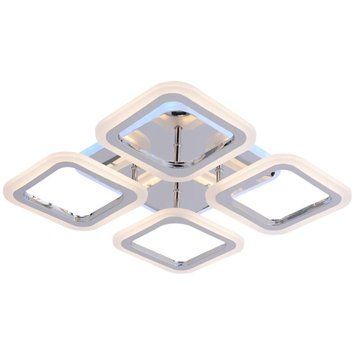 Стельова LED люстра 43W з пультом Valeso квадратної форми 3000K-6500К колір хром IP20 LI8822/4B CR (RGB) SP000050435 фото