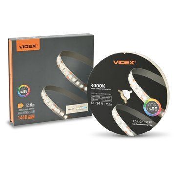 Светодиодная лента 12W/м VIDEX 24V с теплым светом 3000K 5м 144LED/м Ra98 IP20 VL-LST28144-24123-B5 VL-LST28144-24123-B5 фото
