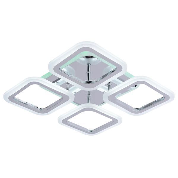 Стельова LED люстра 43W з пультом Valeso квадратної форми 3000K-6500К колір хром IP20 LI8822/4B CR (RGB) SP000050435 фото