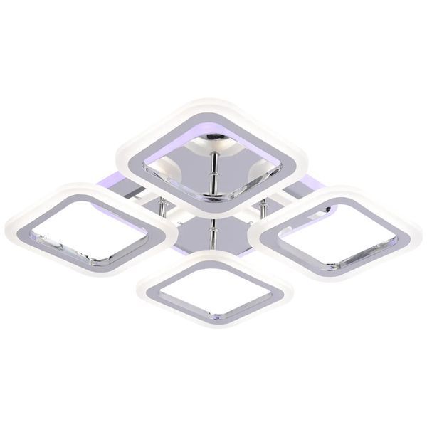 Стельова LED люстра 43W з пультом Valeso квадратної форми 3000K-6500К колір хром IP20 LI8822/4B CR (RGB) SP000050435 фото