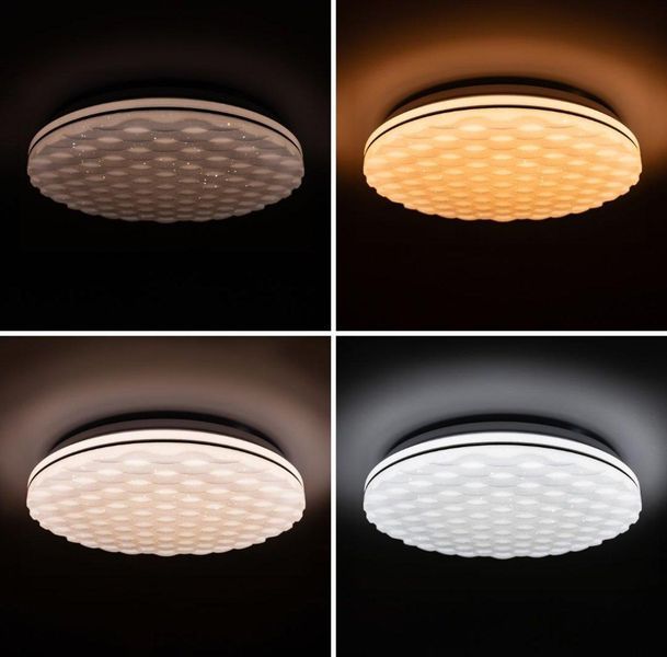 Стельовий LED світильник 72W з пультом Vestum з ефектом зоряне небо 3000К-6500К вологозахищений білий/срібло IP44 CELL VS-81039 фото