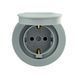 Розетка одинарная Ovivo&nbsp;Elektrik c заземлением и крышкой 250V серая IP54 xOne 406-240000-249 фото 1