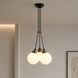 Светильник подвесной MSK Electric Luna на три плафона шара d-150mm Е27 черный PL 202612-3R BK 622750 фото 1