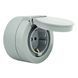 Розетка одинарная Ovivo&nbsp;Elektrik c заземлением и крышкой 250V серая IP54 xOne 406-240000-249 фото 4