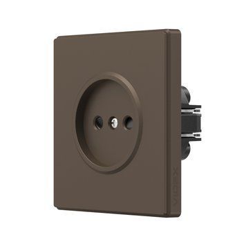 Одинарна розетка вбудована VIDEX NOTA без заземлення 16A 250V колір мокко VF-NT-SK1-BR VF-NT-SK1-BR фото