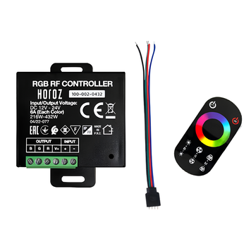 Контролер для LED RGB стрічки 216-432W Horoz Electric алюмінієвий 6А на один колір чорний IP20 100-002-0432-010 фото