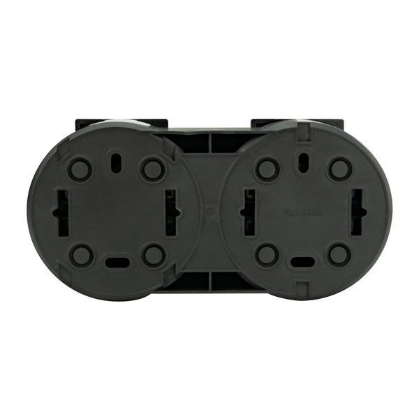 Розетка двойная Ovivo Elektrik c заземлением и крышкой 250V черная IP54 xOne 406-250000-924 фото