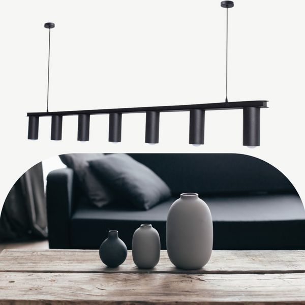 Люстра подвесная MSK Electric Tube в стиле лофт NL 2450-7 BK 616855 фото