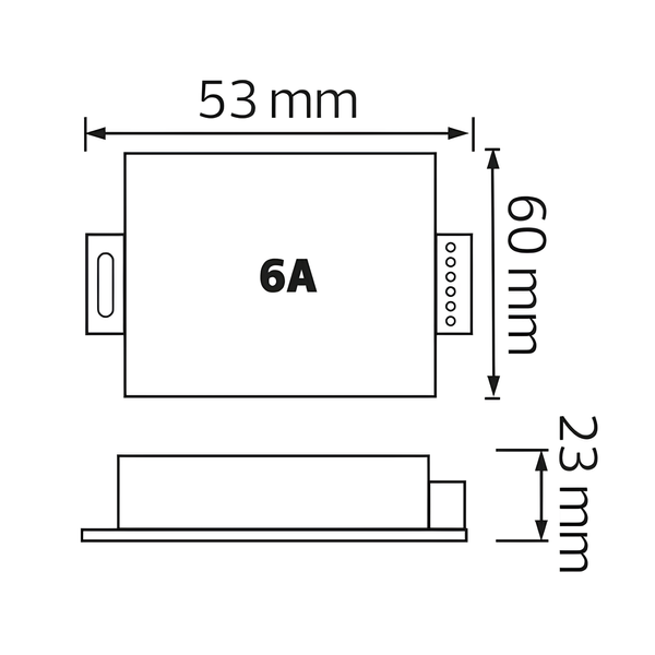 Контролер для LED RGB стрічки 216-432W Horoz Electric алюмінієвий 6А на один колір чорний IP20 100-002-0432-010 фото