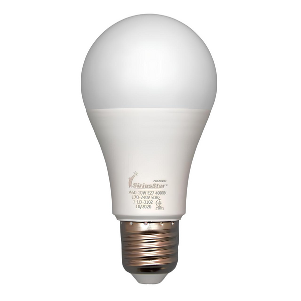 Светодиодная лампа 10W SiriusStar 3102 А60 4000K E27 белая IP20 SP000017249 фото