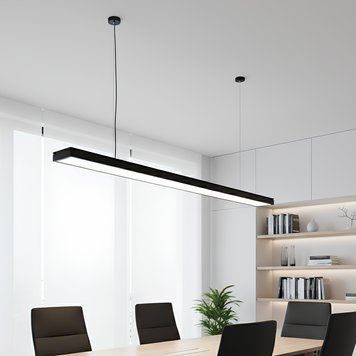 Лінійний підвісний LED світильник 48W 4800Lm 6500K для громадських приміщень L1180mm чорний IP20 GLX ДПО-PI LED 48W фото