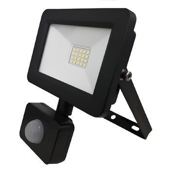 Прожектор світлодіодний з датчиком руху 10W 1100Lm 6400K чорний метал IP65 Horoz Electric ASLAN/S-10 068-011-0010-010 фото