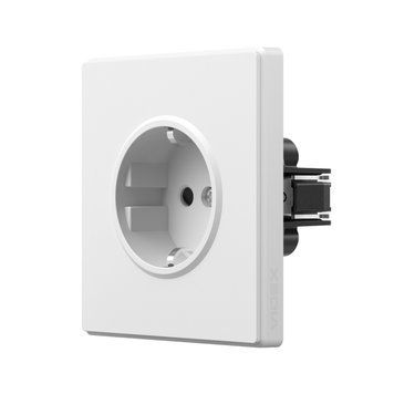 Одинарная розетка встраиваемая VIDEX NOTA с заземлением 16A 250V белая VF-NT-SK1G-WH VF-NT-SK1G-WH фото