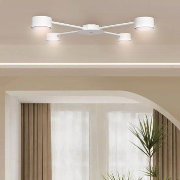 Люстра потолочная MSK Electric Copter на четыре круглых плафона под лампы GX53 белая NL 8040-4 WH 618809 фото
