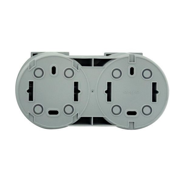 Розетка двойная Ovivo Elektrik c заземлением и крышкой 250V серая IP54 xOne 406-240000-924 фото